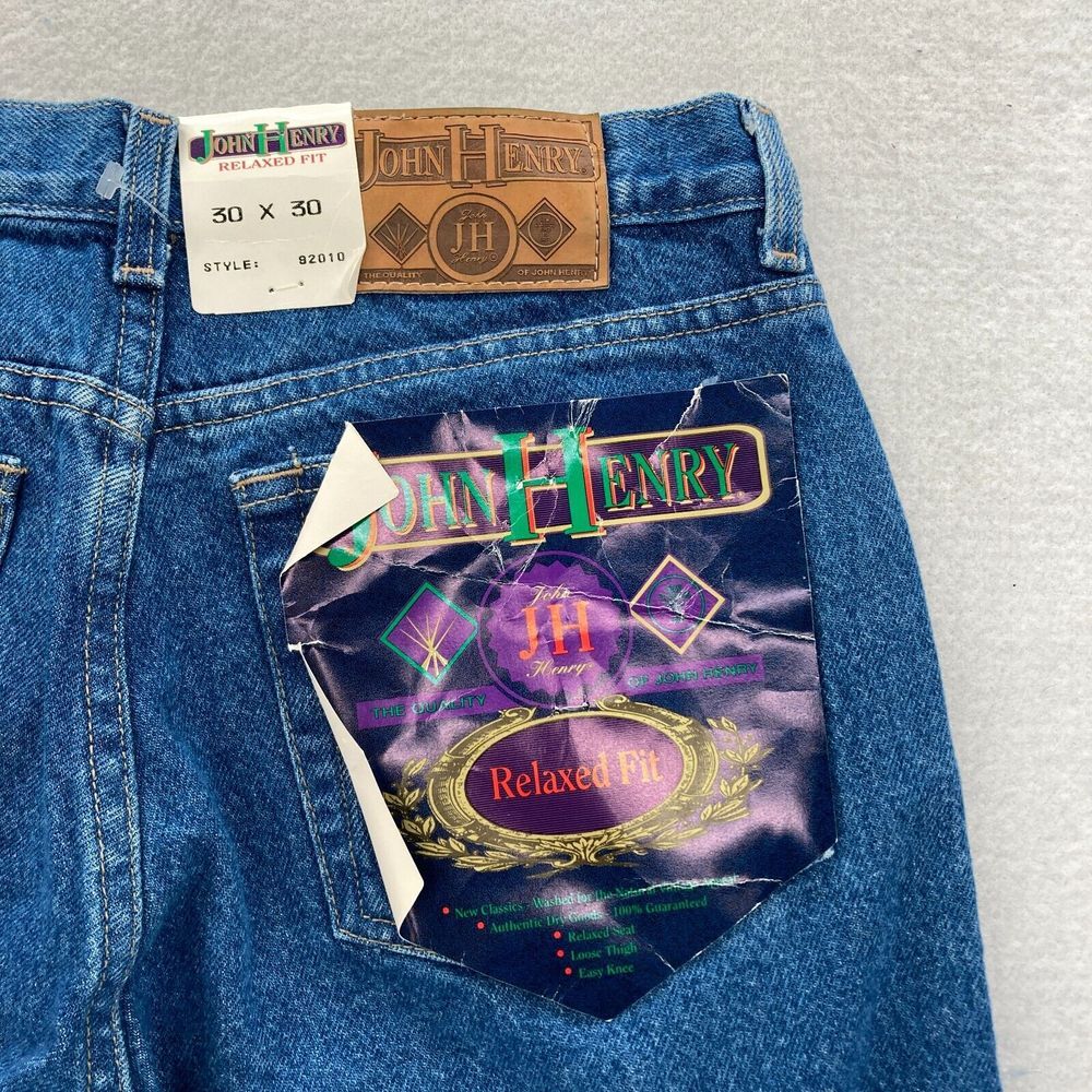 Vintage John Henry Jeans Mens 30x30 Relaxed Fit Straight Leg Blue Denim Pant NWT